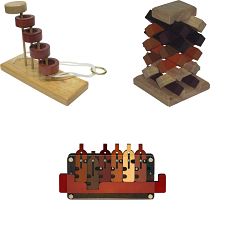 .Level 10 - a set of 3 Wood Puzzles
