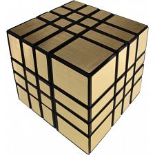 Mirror 4x4x4 Cube - Black Body with Gold Label (Lee Mod) - 