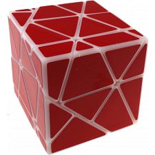 GhostZ White Body with Red Stickers (Skewb-Core + 2x2x2 Cutting) - 