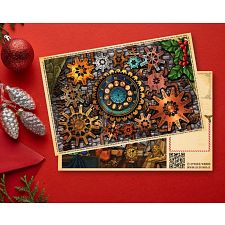 Father Time - Christmas Puzzle Postcard - 