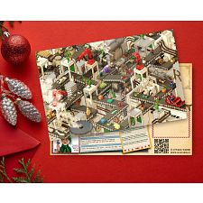 Santa's Workshop - Christmas Puzzle Postcard - 