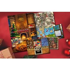 6 Card Bundle - Christmas Puzzle Postcards - 