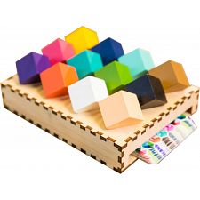 Mondrian Blocks - Jeu De Puzzle Logique - 88 Défis - Édition Bleue - Compact, Voyage - Pour Ados Et Adultes