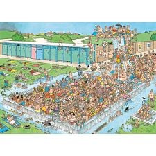 Jan van Haasteren Comic Puzzle - Pool Pile-Up (1000 Pieces)