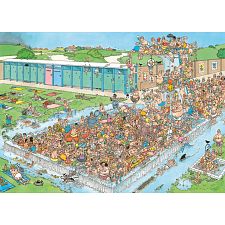 Jan van Haasteren Comic Puzzle - Pool Pile-Up (1000 Pieces) - 