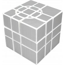 Crazy Mirror 3x3x3 Cube I (2 circles, locked) Silver Labels
