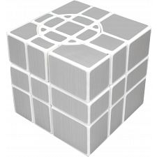 Crazy Mirror 3x3x3 Cube I (2 circles, locked) Silver Labels - 