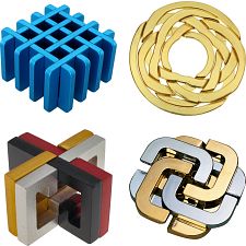.Level 10 - a set of 4 Puzzle Master Metal Puzzles