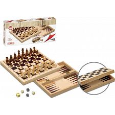 3-in-1 Game Set - Chess, Checkers & Backgammon
