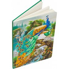D.I.Y Crystal Art Notebook Kit - Peacock Waterfall (Craft Buddy 5055865493097) photo
