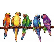 Playful Parrots - Shaped Wooden Jigsaw