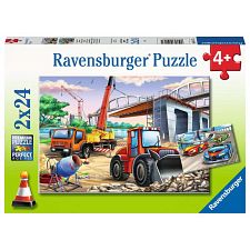 Construction & Cars - 2 x 24 Piece Puzzles