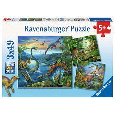 Dinosaur Fascination - 3 x 49 Piece Puzzles (Ravensburger 4005556093175) photo
