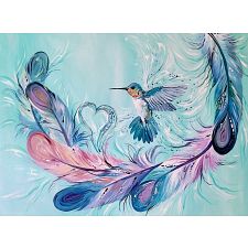 Hummingbird Feathers - On the Go Jigsaw Puzzle (Canadian Art Prints 772665480229) photo