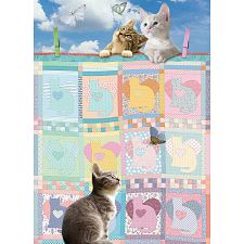 Quilted Kittens - Large Piece
