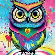 Pop-Art Owl - Square Jigsaw