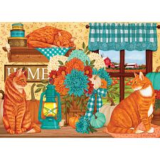 Pumpkin Patch Cats - Large Piece (Cobble Hill 625012450751) photo