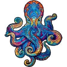 Magnetic Octopus - Shaped Wooden Jigsaw Puzzle