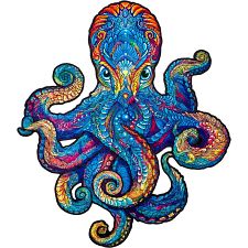 Magnetic Octopus - Shaped Wooden Jigsaw Puzzle (Unidragon 4870243501864) photo