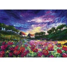 Felted Art: Sundown Poppies
