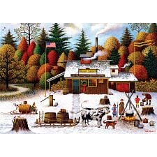 Charles Wysocki: Vermont Maple Tree Tappers- Large Piece Jigsaw