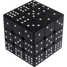 3x3x3 Blind Touching Dice Cube (Version 1) - Black Body