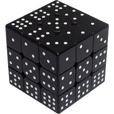 3x3x3 Blind Touching Dice Cube (Version 1) - Black Body (779090733586) photo
