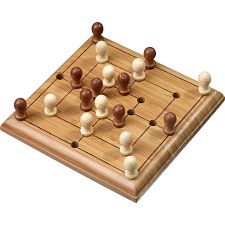Mini Bamboo Travel Game: Nine Men's Morris