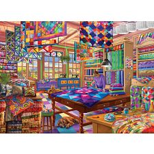 The Quilt Workshop - Large Piece Jigsaw Puzzle (Eurographics 628136658591) photo