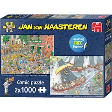 Jan van Haasteren Comic Puzzle - 2 x 1000 Piece Dutch Traditions (Jumbo International 8710126013472) photo
