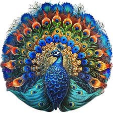 Peacock - 300 Piece Shaped Wooden Jigsaw Puzzle