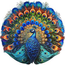 Peacock - 200 Piece Shaped Wooden Jigsaw Puzzle