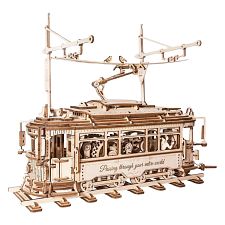ROKR Wooden Mechanical Gears Model - Classic City Tram