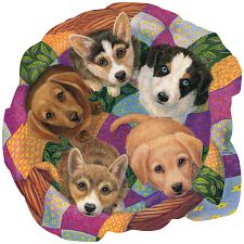 Litter of Puppies - Shaped Jigsaw Puzzle