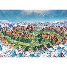 Map Art: Alpine Mountain World