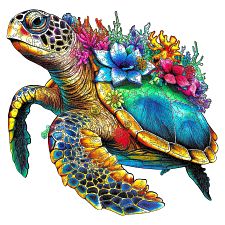 Turtle - 200 Piece Shaped Wooden Jigsaw Puzzle