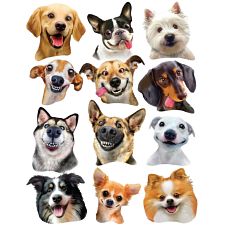 Dog Selfies - 12 Mini Shaped Puzzles
