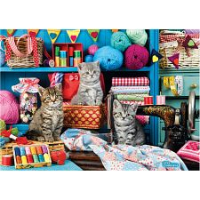 Connecting Pieces: Sewing Room Kittens - 48 Piece Puzzle