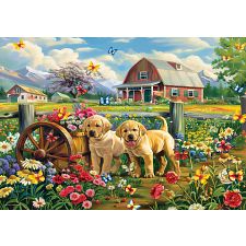 Connecting Pieces: Puppy Spring - 48 Piece Puzzle