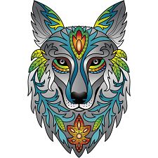 Rainbow Wooden Puzzle - Wolf