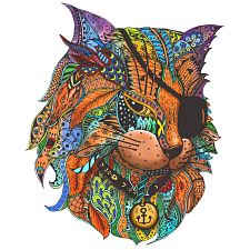 Rainbow Wooden Puzzle - Pirate Cat