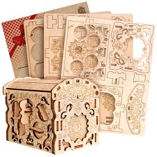 Secret Treasure Box - DIY Wooden Puzzle Gift Box Model Kit (Esc Welt 779090738406) photo