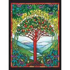 Tree of Life Stained Glass - Large Piece Jigsaw (Cobble Hill 625012480055) photo