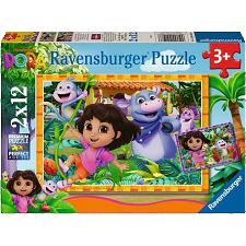 Dora the Explorer: We Can Do It - 2 x 12 Piece Puzzles (Ravensburger 4005555041986) photo