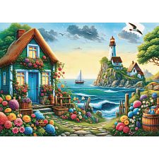 Blue House Bay - 1000 Piece Jigsaw Puzzle