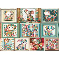 Patchwork Animal Parade - 1000 Piece Jigsaw Puzzle