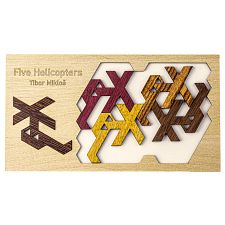 Five Helicopters - Wooden Tray Packing Puzzle (Pelikan 779090739724) photo