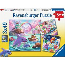 Candy Coastline - 3 x 49 Piece Jigsaw Puzzles (Ravensburger 4005555042600) photo