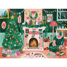 Cozy by the Fireplace - 1000 Piece Jigsaw Puzzle (Galison 9780735386303) photo