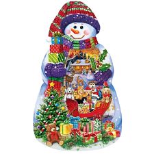 Snowman Spectacle - 1000 Piece Shaped Jigsaw Puzzle (705988724442) photo